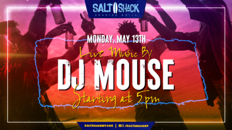 Live music by DJ Mouse on Monday, May 13th at 5 pm
