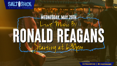 Wednesday, May 29th live music by the Ronald Reagans at 6:30 pm