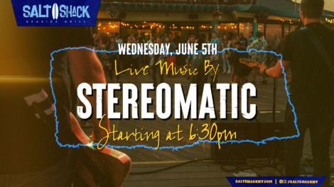 Wednesday, June 5th live music by Stereomatic at 6:30 pm