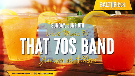 Sunday, June 9th Live music by That 70's Band at 4:30 pm