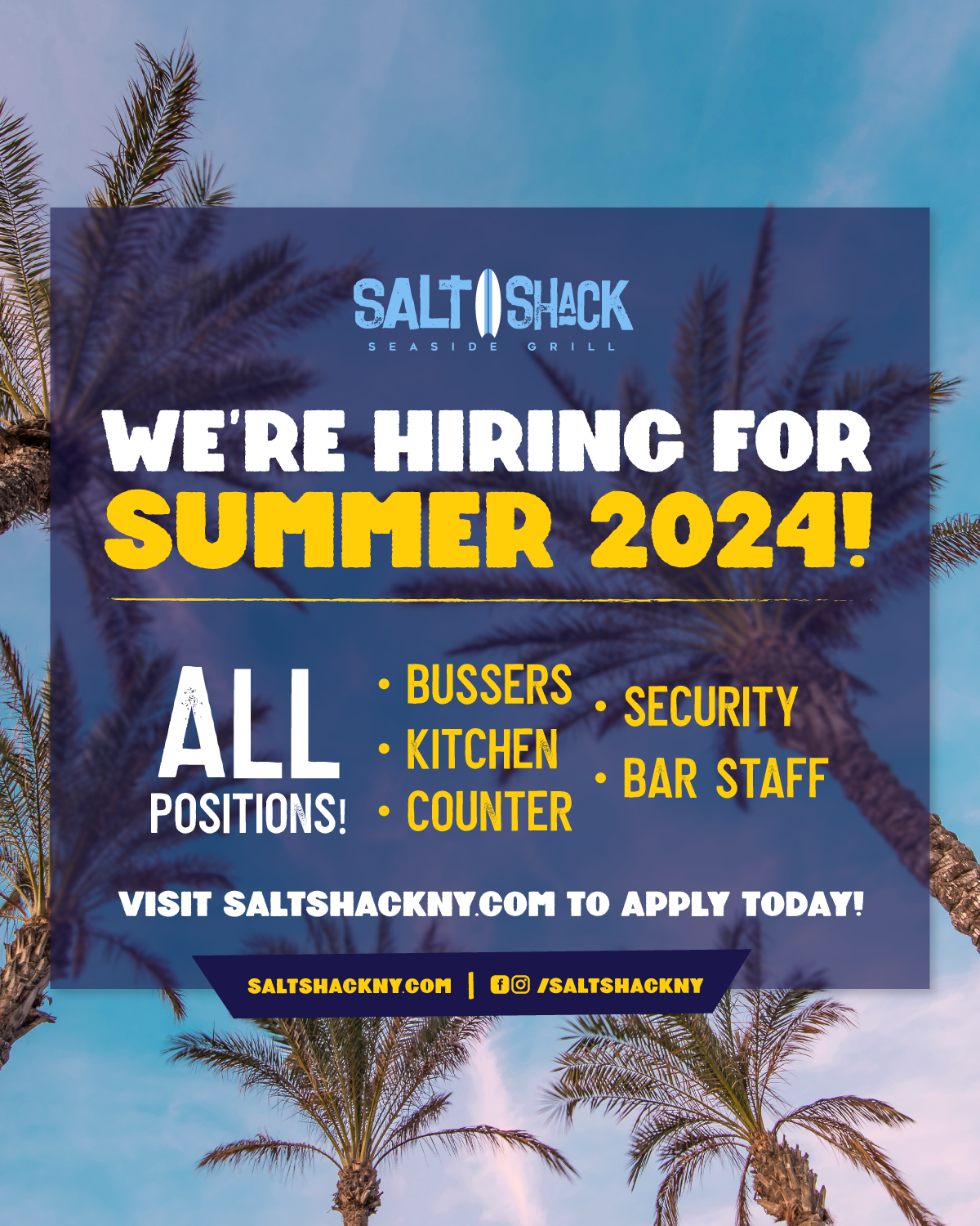 Hiring for Summer 2024! All Positions available! Apply through our website today!
